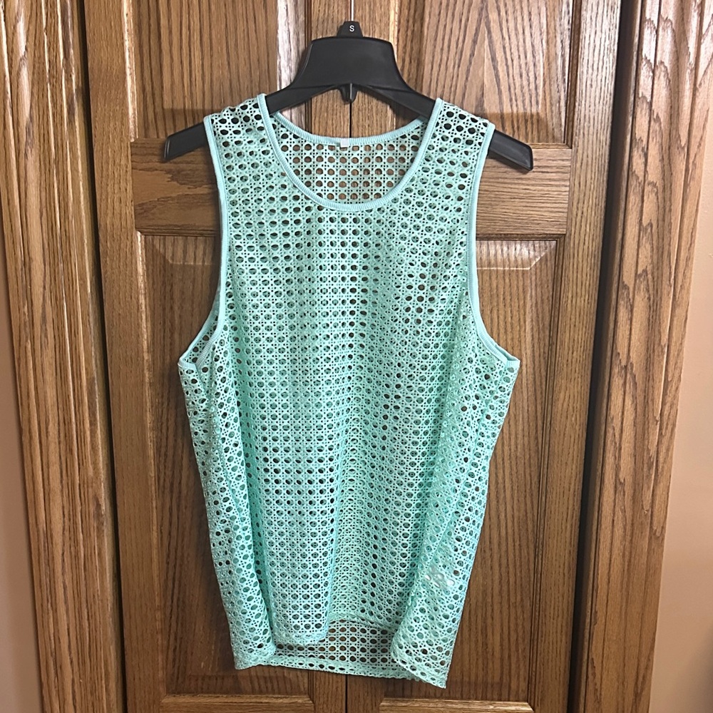 SHEIN Mint Crochet Tank Top